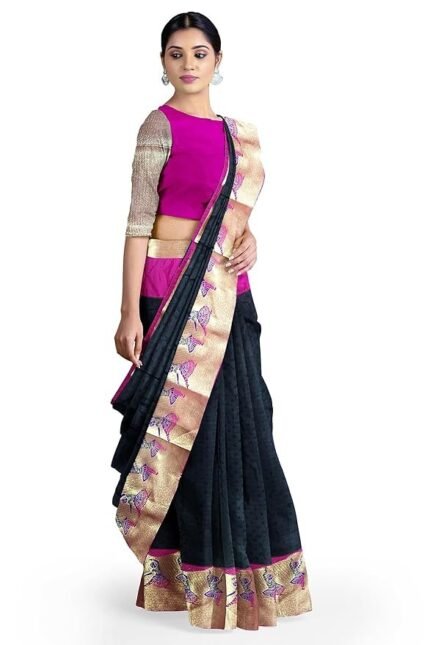 Kanjivaram Silk Sarees with Woven Zari work | 80% Pure Kanjeevaram silk and 10% Art Silk